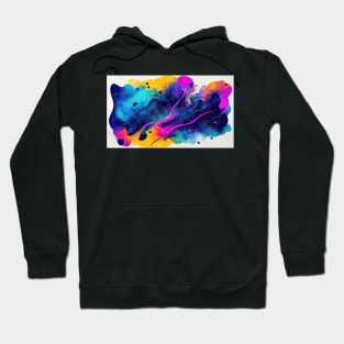 Modern Contemporary Abstract Watercolor Colorful Multicolored Cosmic Splash Galaxy Hoodie